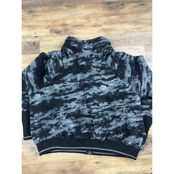 Athleta Womens 1X Jacket Tugga Sherpa Fog Camp Full‎ Zip Fleece NWT Black & Grey - Picture 2 of 7